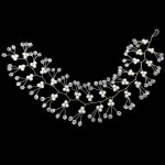 Accesoriu modern pentru decor par WED45II Argintiu cu cristale si perle de 35cm Accesoriu modern pentru decor par WED45II Argintiu cu cristale si perle de 35cm